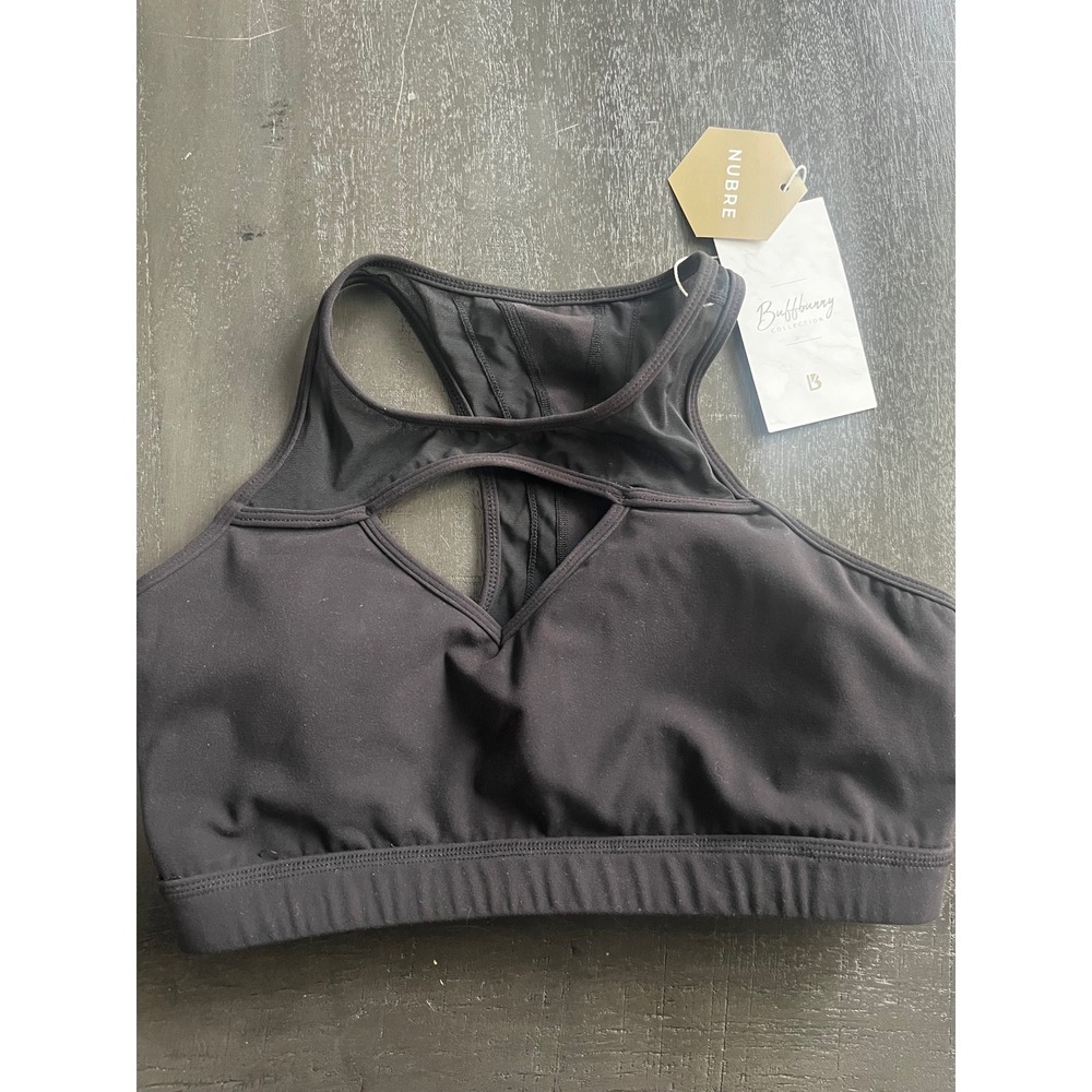 Buffbunny Collection Ambrosia Sports Bra Onyx Black Nubre High Neck Large NWT - Picture 2 of 6